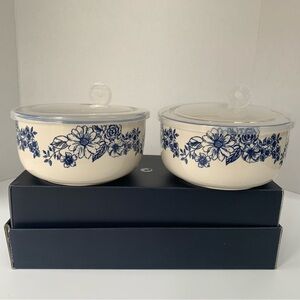 NICE! 👀 Pfaltzgraff Gabriela Blue Ceramic Food Storage and Serve Containers (2)